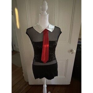 Black and red jazz dance costume small adult weissman